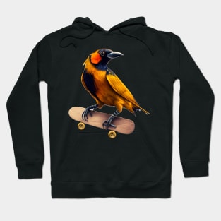 Venezuelan Troupial on a Skateboard Hoodie